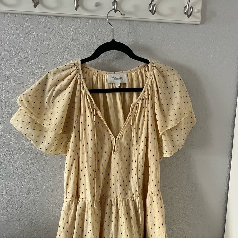 Cleobella Eloise Yellow Polka Dot Ruffle Mini Dress - Picture 4 of 9